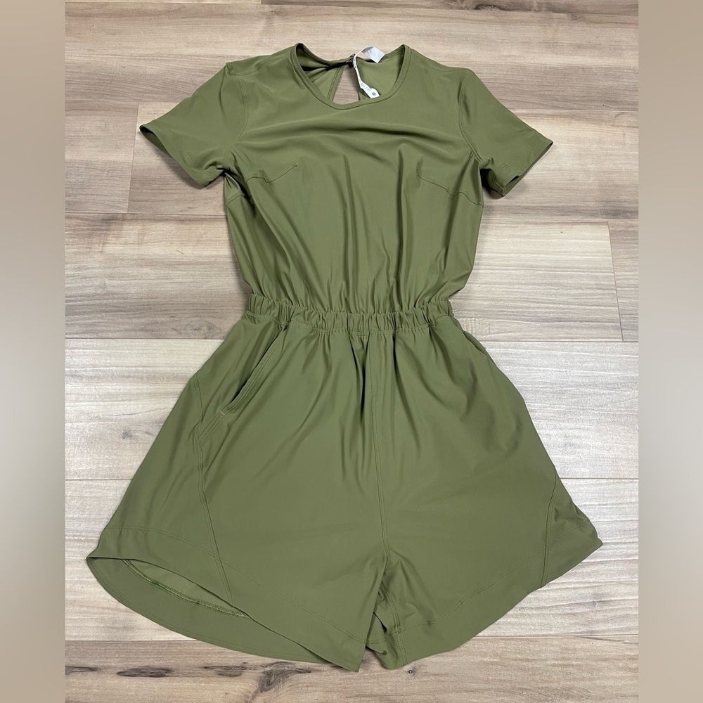 Lululemon Army/Olive Green One-Piece Romper Open Back Size 2